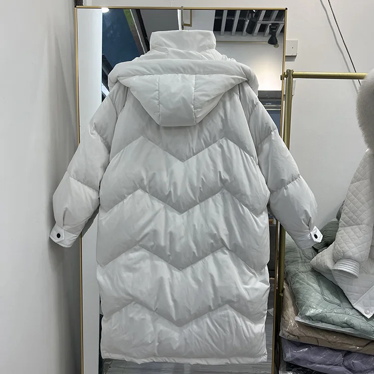 New Women Long Down Jacket Casual Style Autumn Winter Coats And Parkas Female Outwear