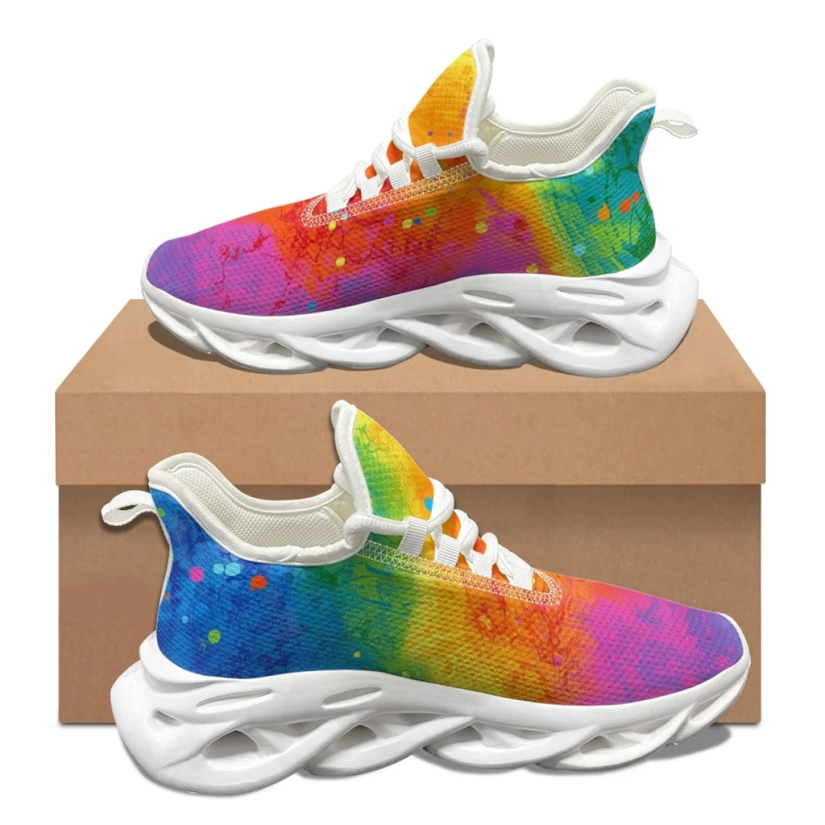 thumbnail image 1 of Zapatos vulcanizados unisex con estampado de cielo degradado para otoño e invierno, zapatillas antideslizantes con absorción de impactos, calzado clásico para caminar, 1 of 6