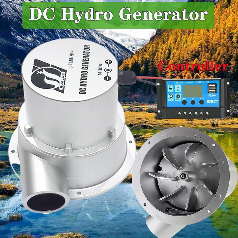 Фото Гидравлический генератор 500 Вт 1000 Вт 18 В водяная турбина уличный бытовой небольшой гидроэлектрический генератор постоянного тока бесщеточный №1