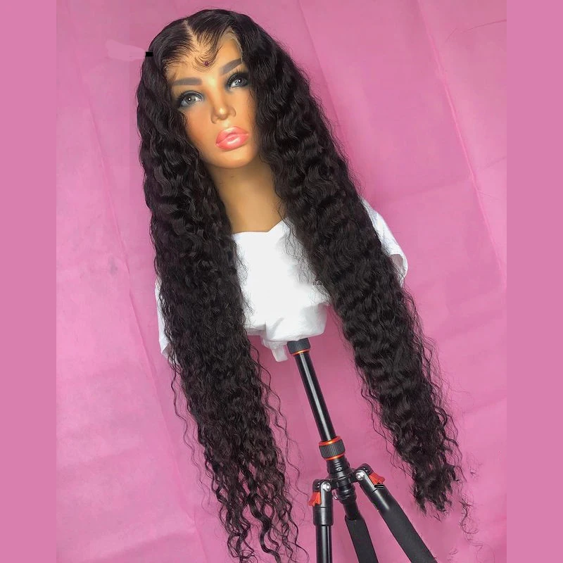 180%Density 26Inch Long Soft Loose Curly Brazilian Lace Front Wig For Black Women With Baby Hair Heat Temperature Daily Wigs