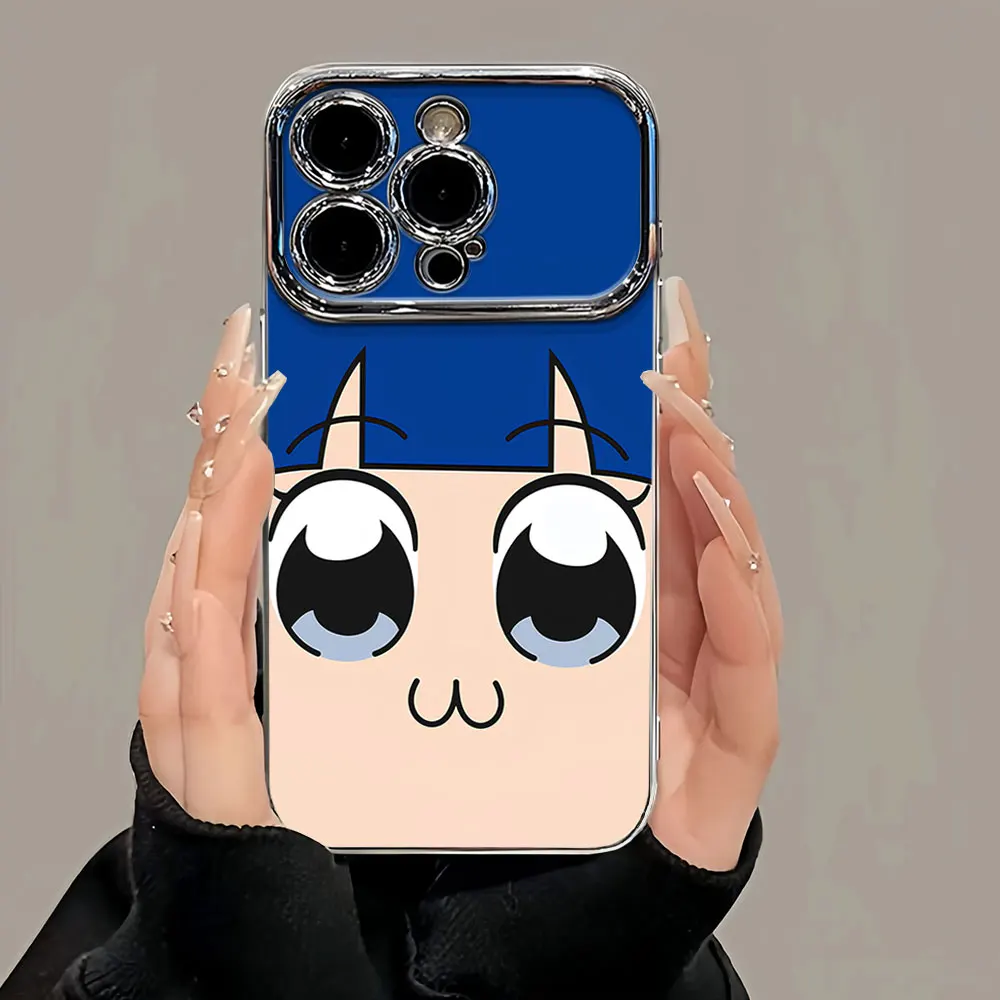 Манга для iphone 11 12 13 14 15 16 Pro Max Plus гальваническая рамка защищенный от падения чехол