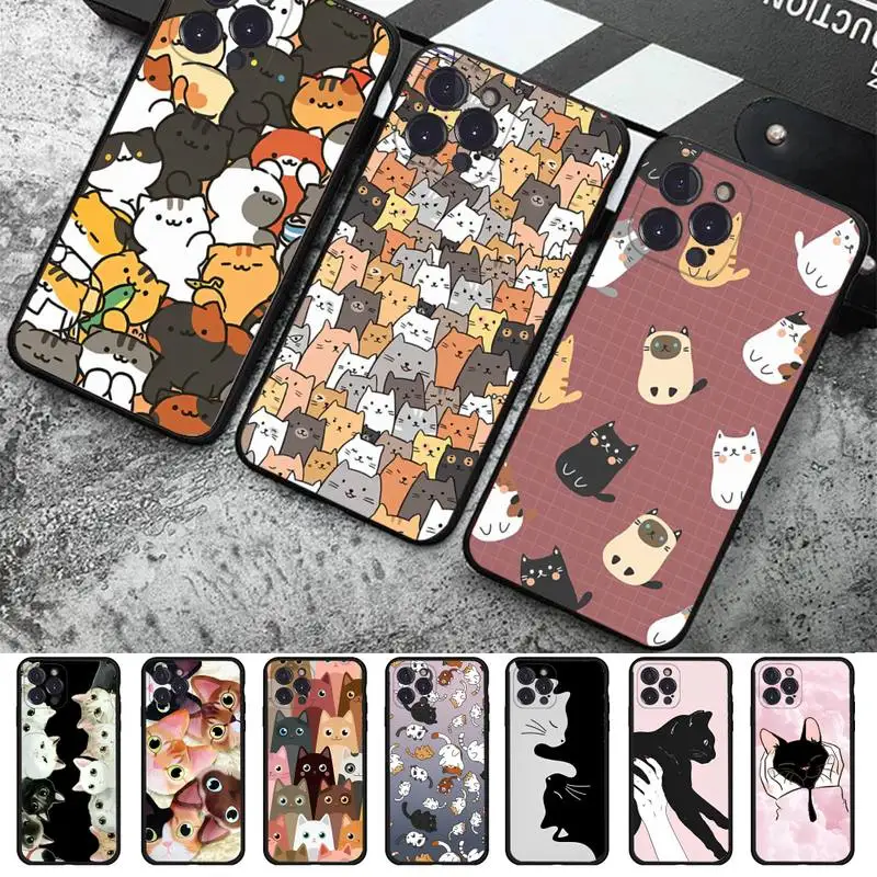 

Cat Cute Kitten Catling Phone Case For iPhone 14 11 12 13 Mini Pro XS Max Cover 6 7 8 Plus X XR SE 2020 Funda Shell
