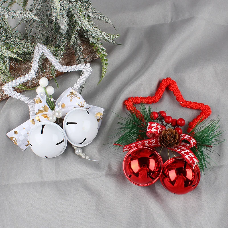 

New Christmas Pentagram Bell Christmas Tree Pendant DIY Mall Christmas Tree Pendant Bow Bell Decoration Christmas Decoration