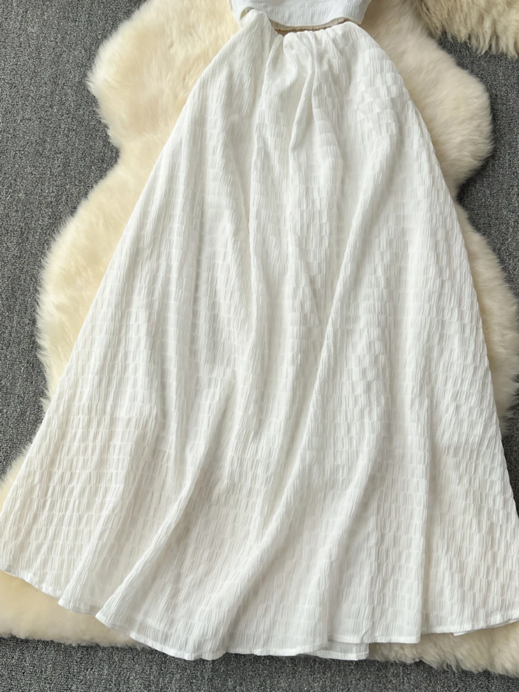 Женское пляжное платье с вырезами Белое Облегающее Платье-трапеция во