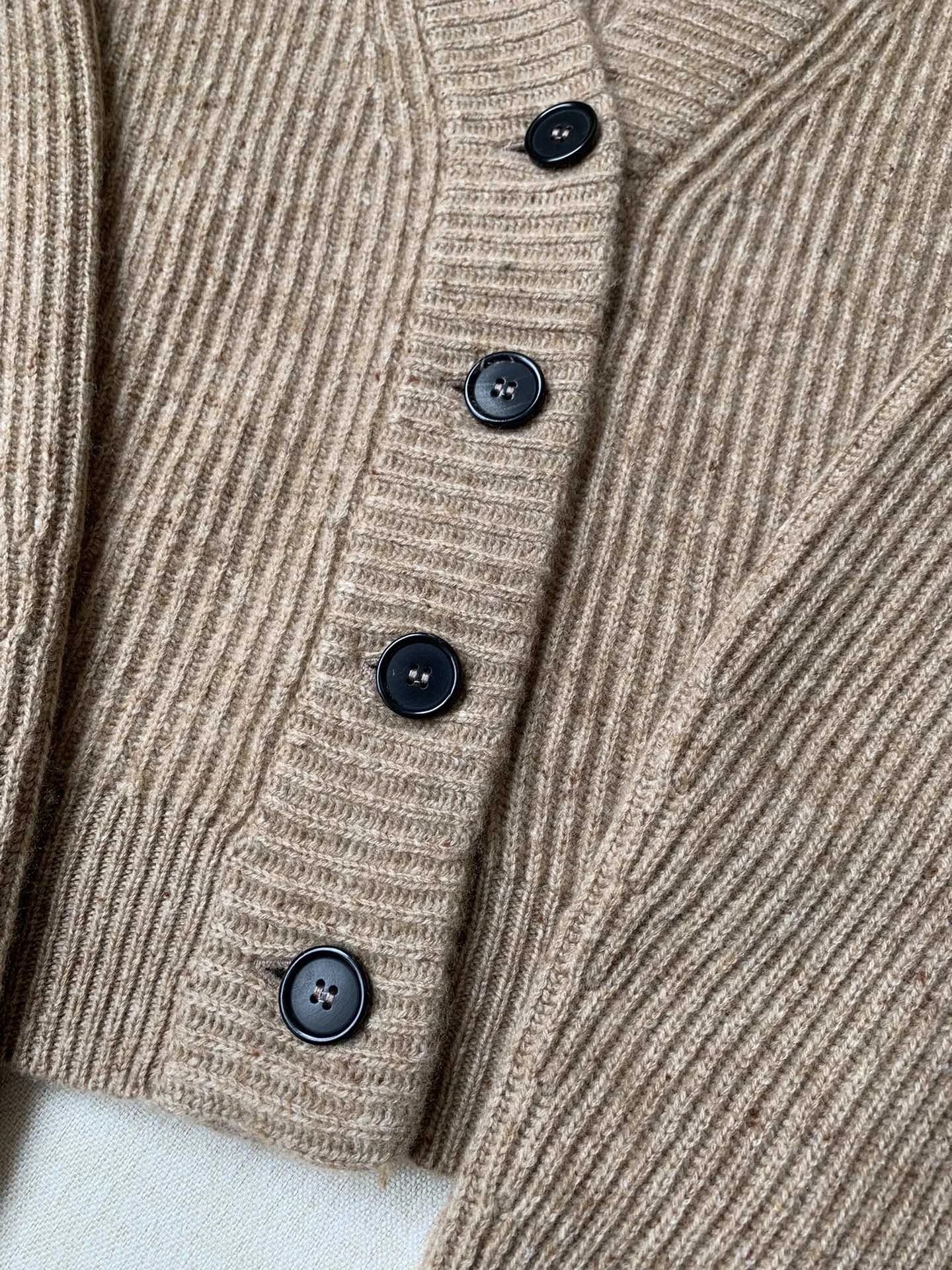 Женский Осенний 2024 кашемировый кардиган с V-образным вырезом и блестками женский