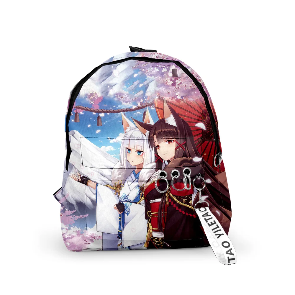 

Hip Hop Azur Lane Notebook Backpacks Boys/Girls pupil School Bags 3D Print Keychains Oxford Waterproof Cute Small Backpacks