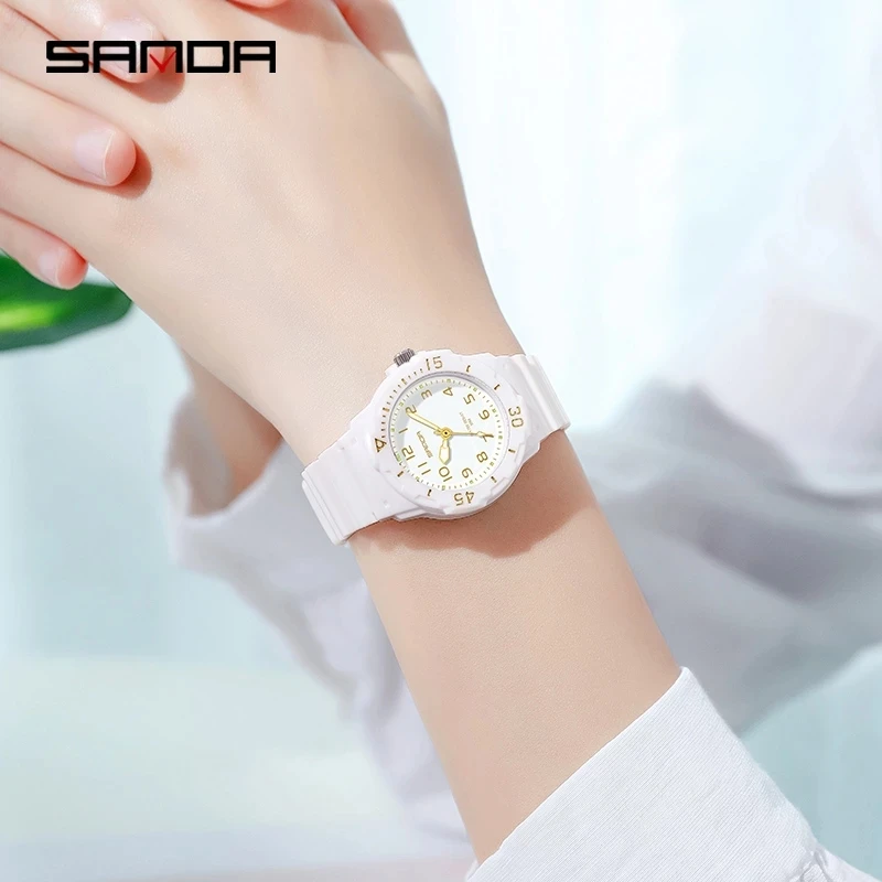 SANDA 2023 Hot Sell Youth Style Women Watch Simple Arabic Numeral Dial Waterproof Quartz Wristwatch Gifts Relógio Feminino 6011 enlarge
