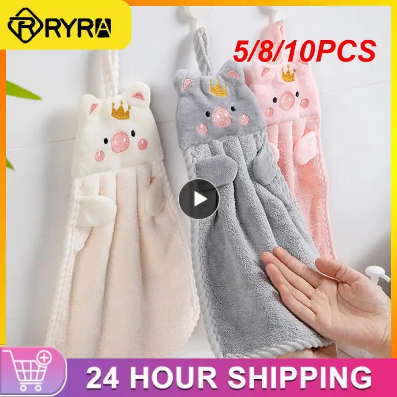 

5/8/10PCS Neatly Wired Unique And Cute Cartoon Character Design Towels Cute Design Super Absorbent Hand Towel Used Repeatedly