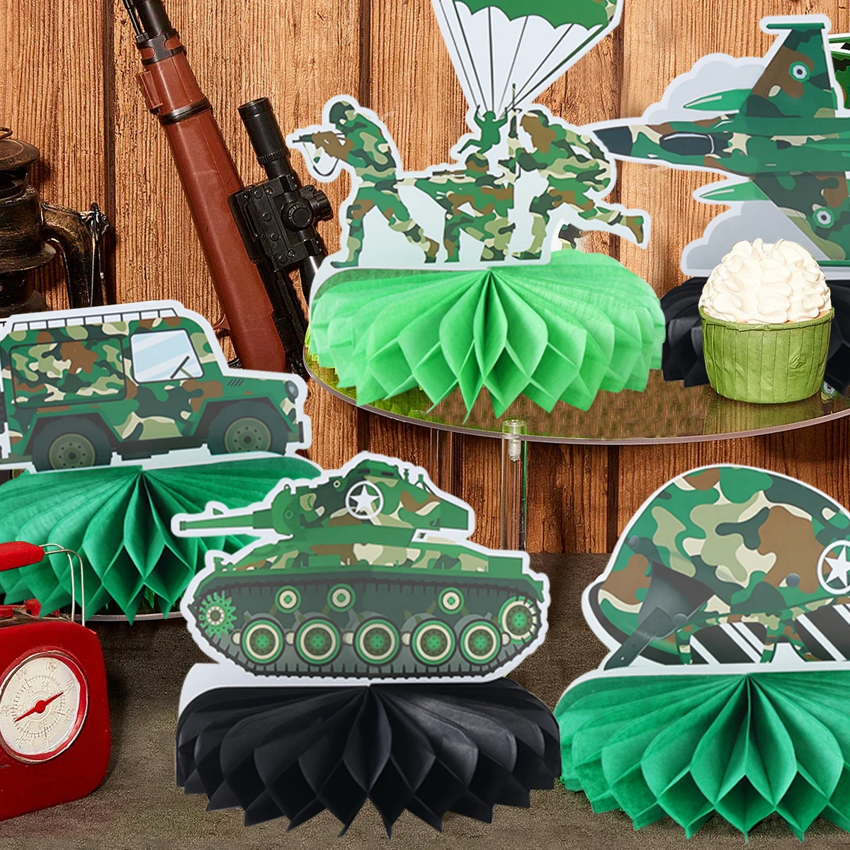 Камуфляжный сотовый камуфляж армейский декор для дня рождения военный солдат