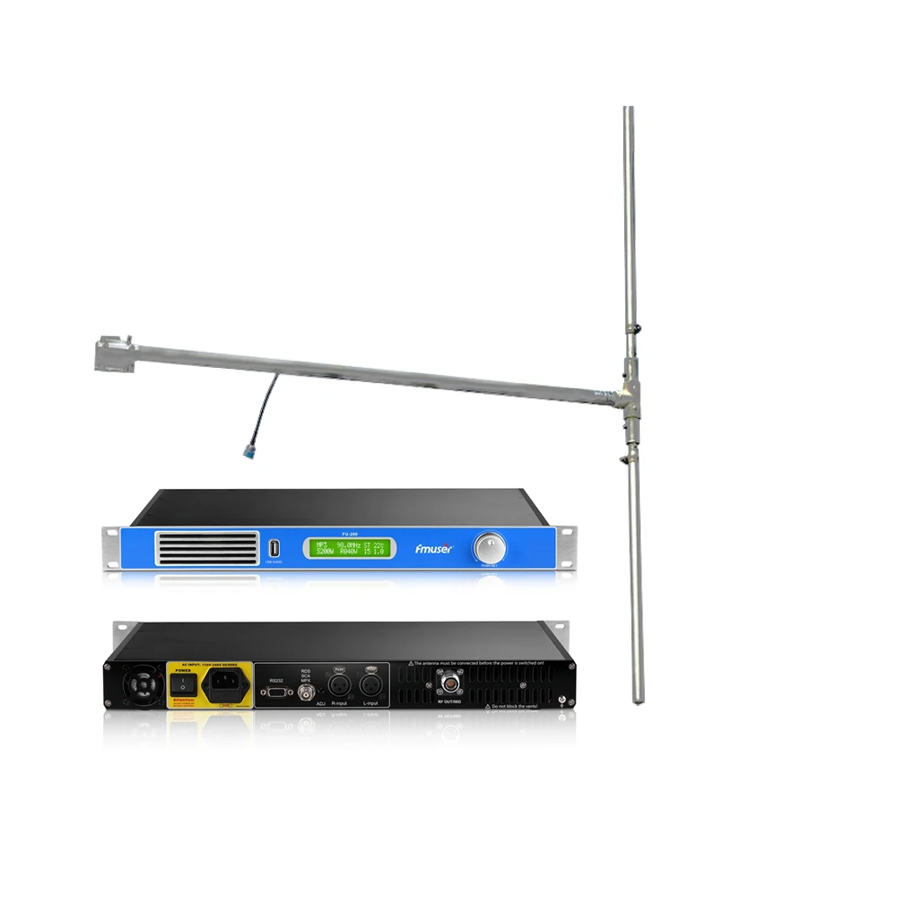 

Fmuser FU-200A FM Transmitter + Dipole Antenna + 20M Coaxial Cable