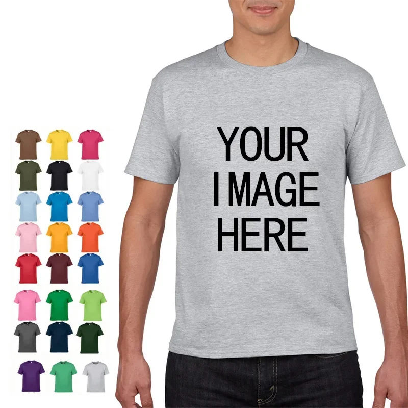 Хлопковая Однотонная футболка с коротким рукавом и круглым вырезом без логотипа