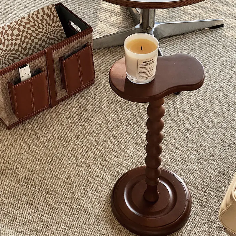 

Retro Side Table Solid Wood Simple Corner Coffee Art Designer Table Living room Bedroom Sofa Edge Coffee Apartment Furniture