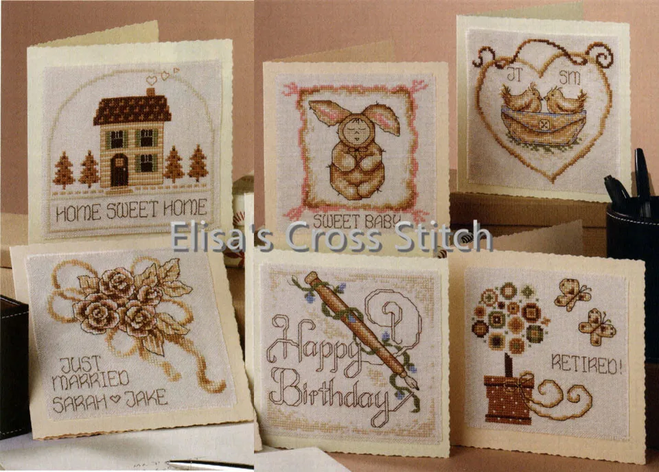 

CD121 14ct DIY Invitation Greeting Card With Special Art Popular Full Set CrossStitch Greeting Card Cake Birthday Christmas Gift