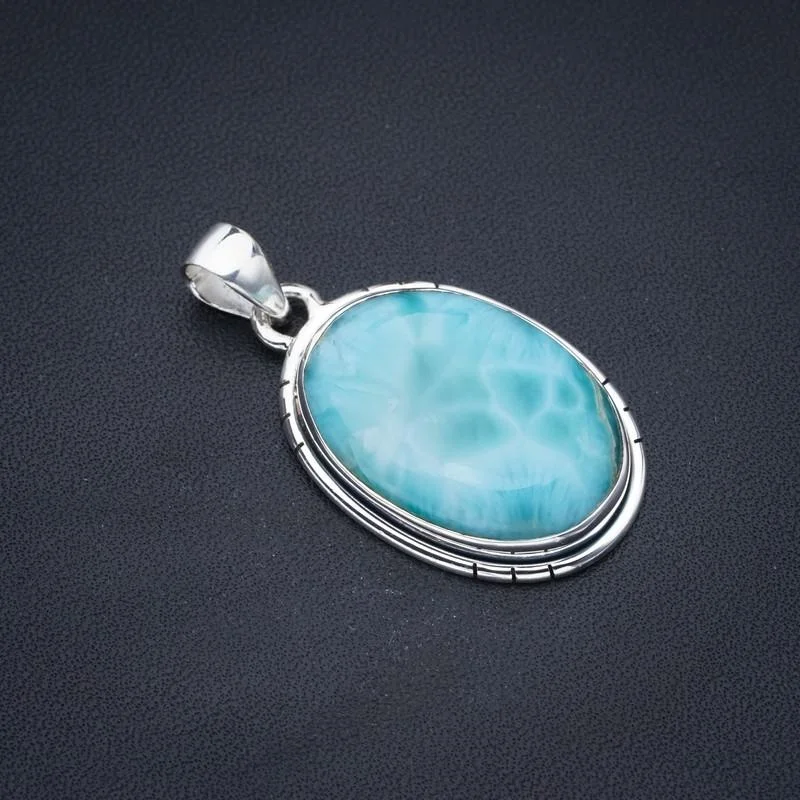 

StarGems Larimar Handmade 925 Sterling Silver Pendant 1.5" F3336