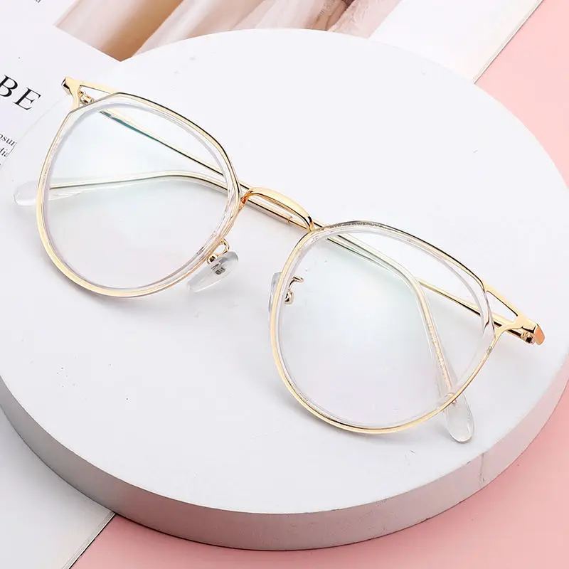 

Cat Eye Anti Blue Rays Eyeglasses Women's Blue Light Blocking Computer Glasses Girl Plain Mirror Glasses Frame Eyewear