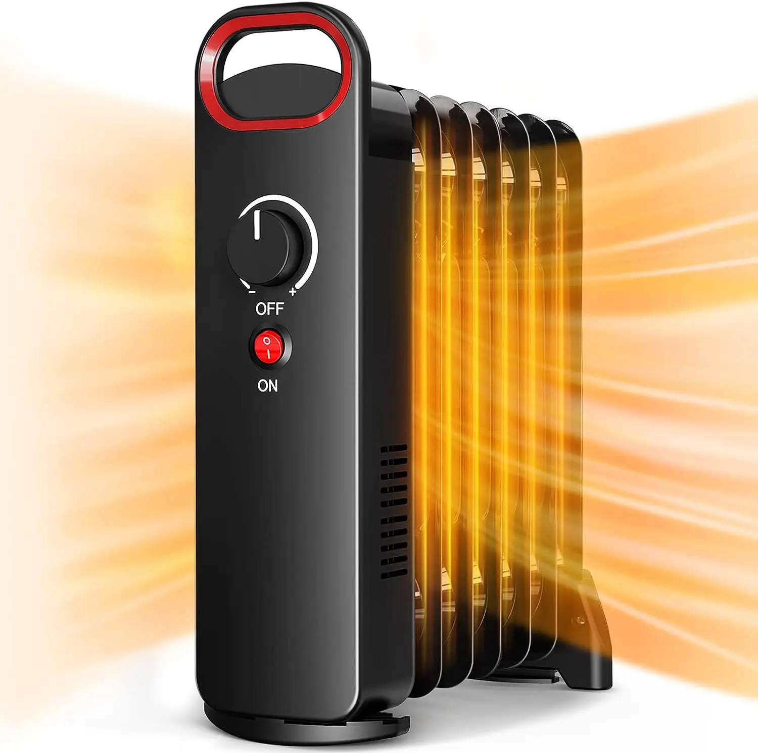 , 700w Fast Heating Oil Filled Radiator Heater With Auto Thermostat, Overheat Protection, Portable Space Heater With 2 Hea