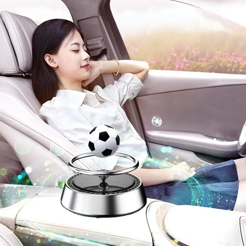 

Вращающийся автомобильный освежитель воздуха на солнечной энергии для ароматерапии, подвешивания, футбольного мяча, креативный автомобильный декор, освежитель воздуха для футбола с подвешенным мячом