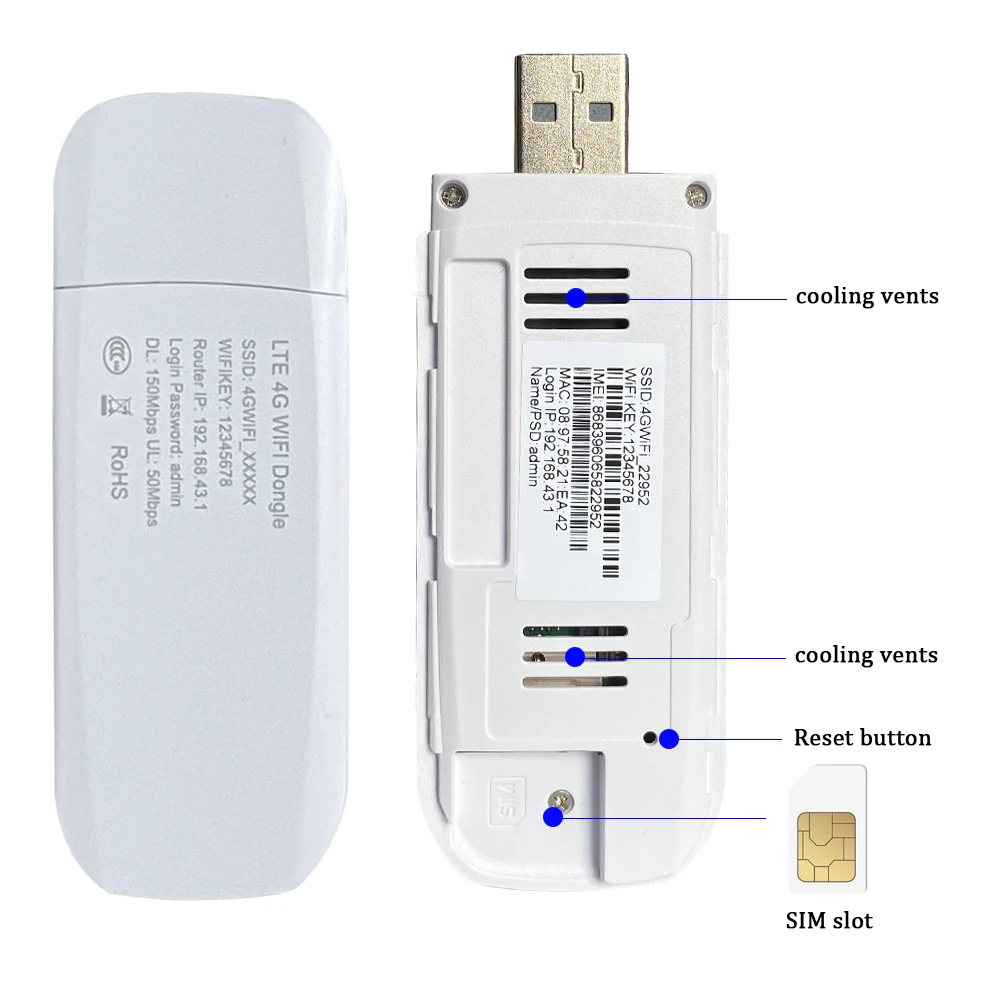 Zbtlink Разблокированный Мобильный USB 4G LTE модем беспроводной ключ Wifi роутер 150 Мбит/с
