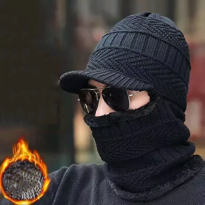 

Шапка Skullies облегающие шапки зимние облегающие шапки для мужчин женщин шерстяной шарф Шапка Балаклава маска Gorras шляпа вязаная шапка Балакла...