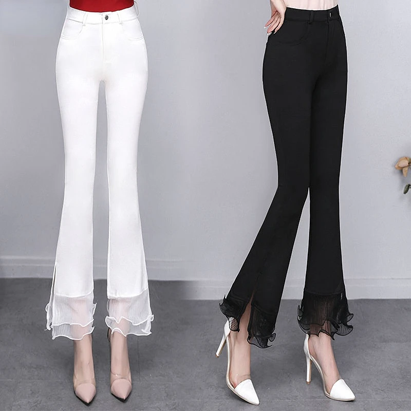 Woman High Waist Sports Fitness Jeans Trousers Female Autumn New Vintage Loose Straight Black Trousers Ladies Casual Pants G20