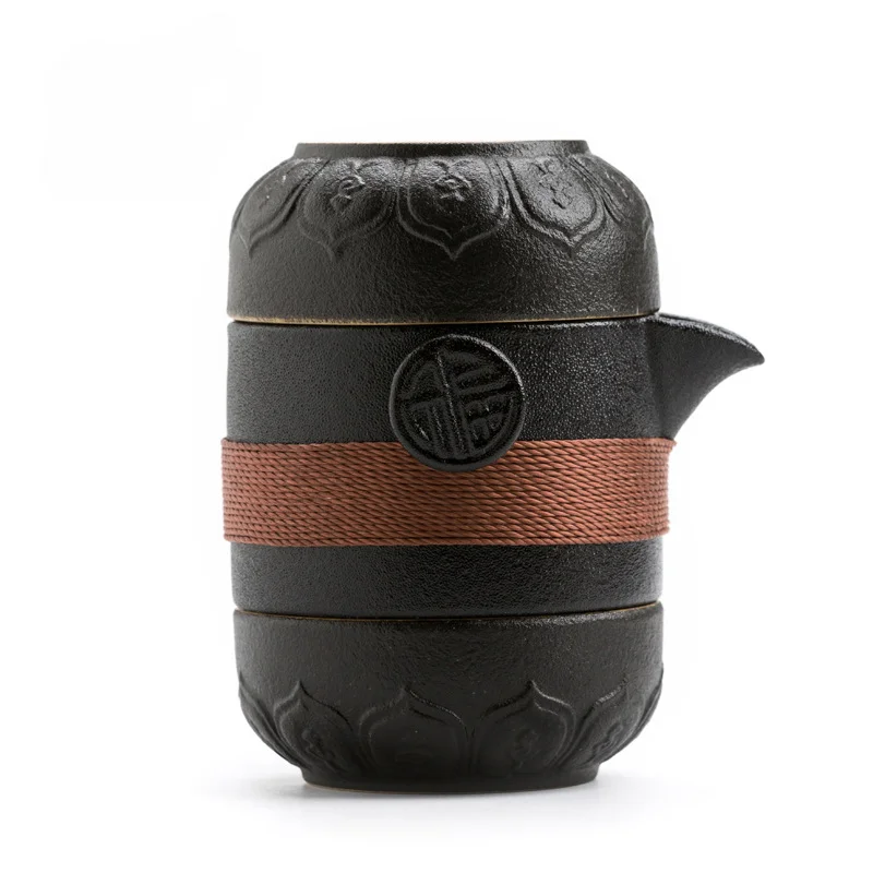

TANGPIN черная глиняная посуда керамические чайники с 2 чашками чайные наборы портативный дорожный чайный набор Посуда для напитков