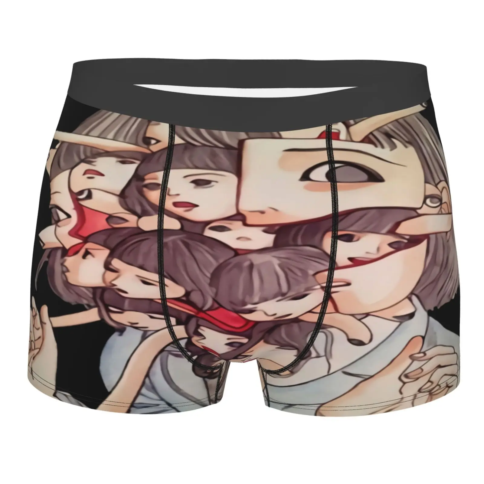 

Трусы манга Junji Ito Shintaro Kago для мужчин и женщин, нижнее белье для мужчин и женщин, белые шорты на ремешке