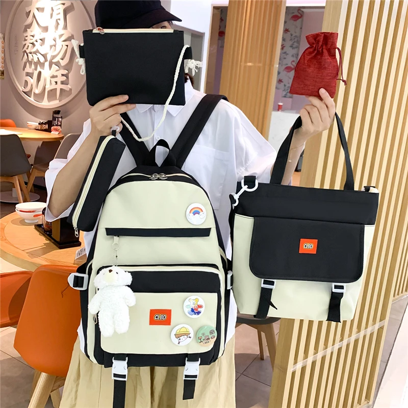 

5 шт. 2021 Новый Модный маленький рюкзак большой емкости простой и легкий школьный рюкзак сумка