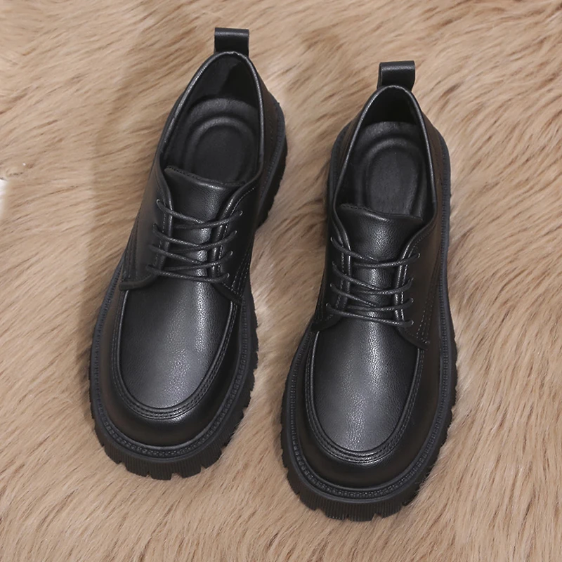 

Новинка 2022, модные весенние женские лоферы в стиле "Лолита", женская повседневная обувь на платформе из искусственной кожи в британском стил...