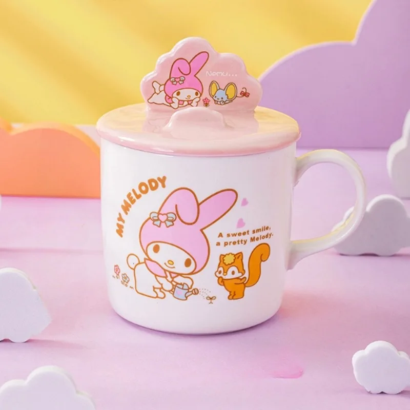 

Sanrio серия My Melody аниме керамическая чашка Ins Ветер милая молочная чашка для завтрака кавайная кофейная чашка для хлопьев новая чайная чашка подарок для пары