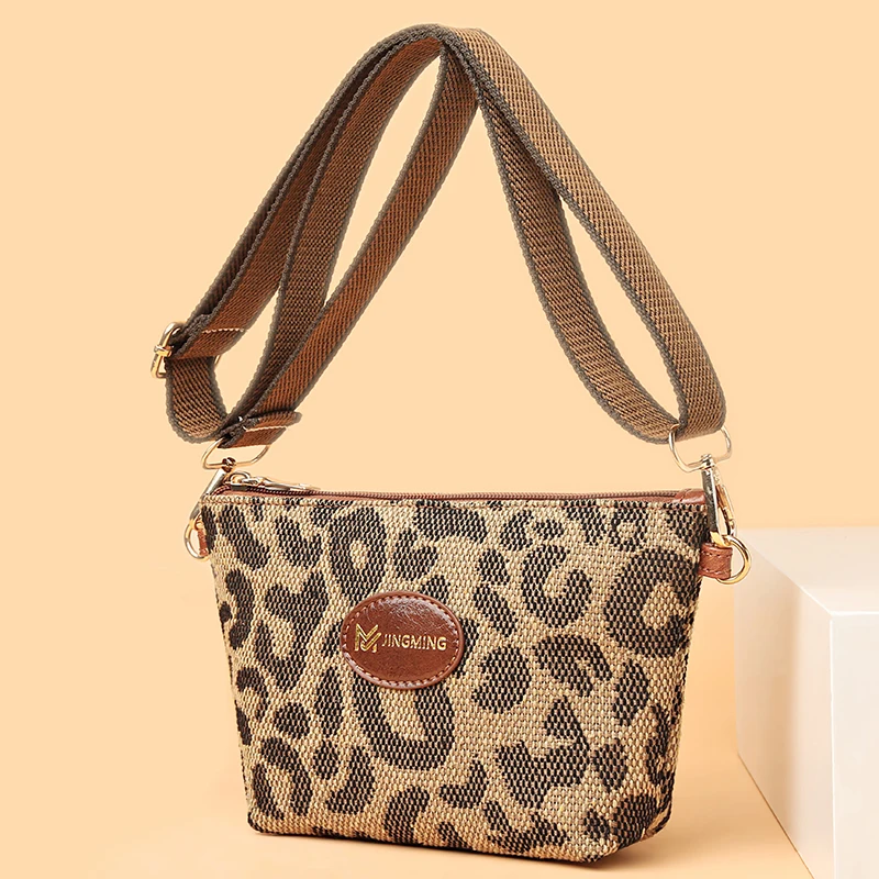 

Leopard Print Leather Shoulder Bag For Women Luxury Designer Crossbody Bag Brand Handbag Messenger Bag Ladies Leisure Tote Bag