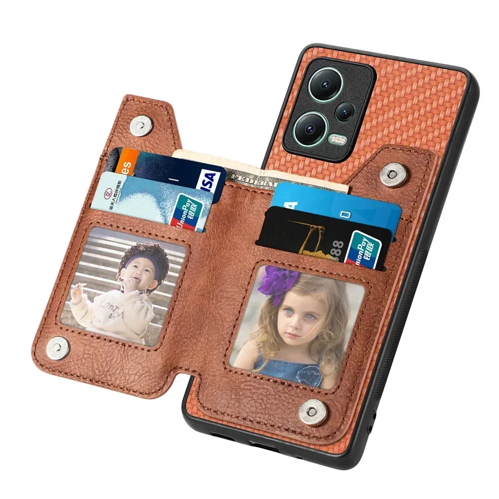 Магнитный чехол Funda для POCO F6 F5 F3 F4 M5S X6 X5 X3 NFC X4 GT M3 M4 C65 M6 Pro Кожаный флип-чехол с