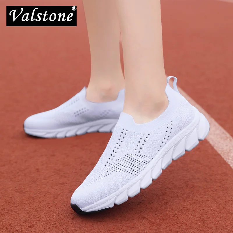 

Valstone Slip-on Mesh Women Fashion Sneakers Outdoor Breathable Casual Footwear Lightweight Walking Shoes Anti-skid Soft Comfort