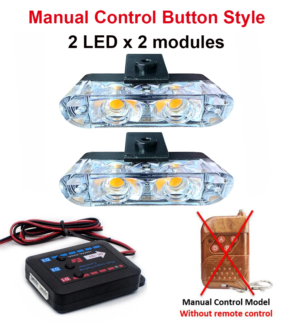 

2 светодиодных полицейских зажима, стробоскопы, красные, синие, янтарные лампы-вспышки, 12 В, решетка бампера автомобиля, аварийное предупреждение, мигалка, аксессуары