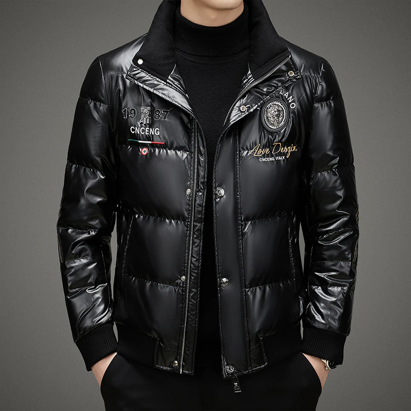 Куртка YEAE Мужская короткая на утином пуху дизайнерская Теплая стеганая куртка с