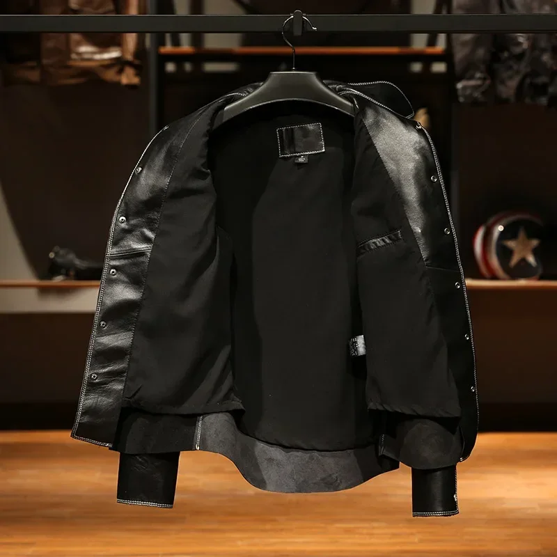 Мужская приталенная винтажная куртка LZ460 из натуральной итальянской коровьей