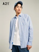 a21 mens casual baggy striped shirts for spring summer 2022 fashion oversized shirt males loose streetwear long sleeve tshirts