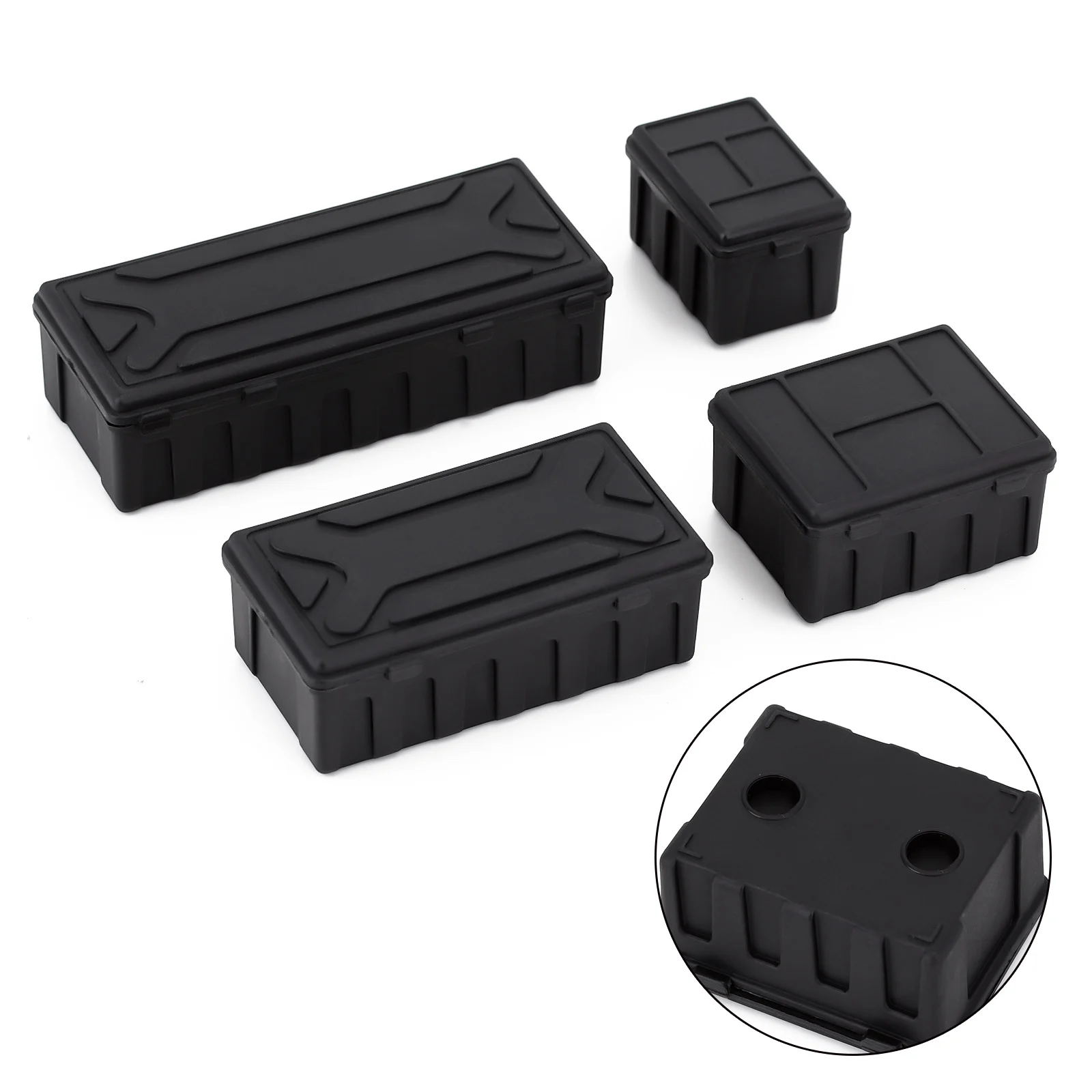 4 шт. черный пластиковый ящик для хранения багажа 1/10 RC Crawler TRX4 TRX6 Axial SCX10 90046 Redcat Gen8