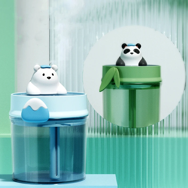 

510ML Electric Air Humidifier Cute Panda Ultrasonic Cool Mist Maker Water Diffuser for Home Desktop USB Silent Humidificador