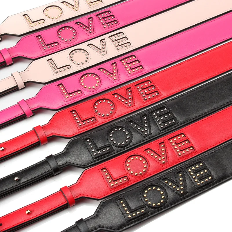 100% Genuine Cowhide Strap Adjustable Wide Shoulder Straps Leather Bag Rivets Prism Nails Shoulder Straps Versatile Color Female