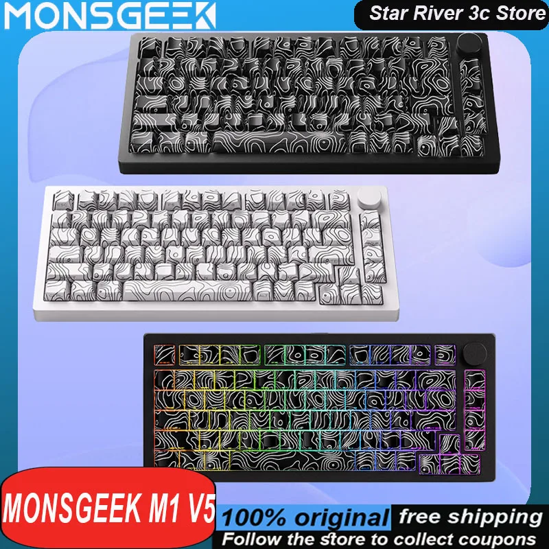 MONSGEEK M1 V5 Механическая клавиатура из алюминиевого сплава Беспроводная