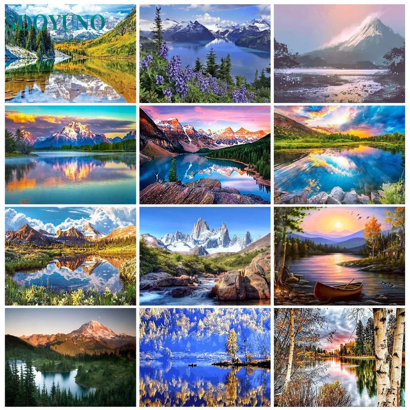

SDOYUNO 60x75cm Diy Digital Painting By Numbers Acrylic Paint HandPainted Oil Painting Adults Kit Picture For Home Decor Wall Ar