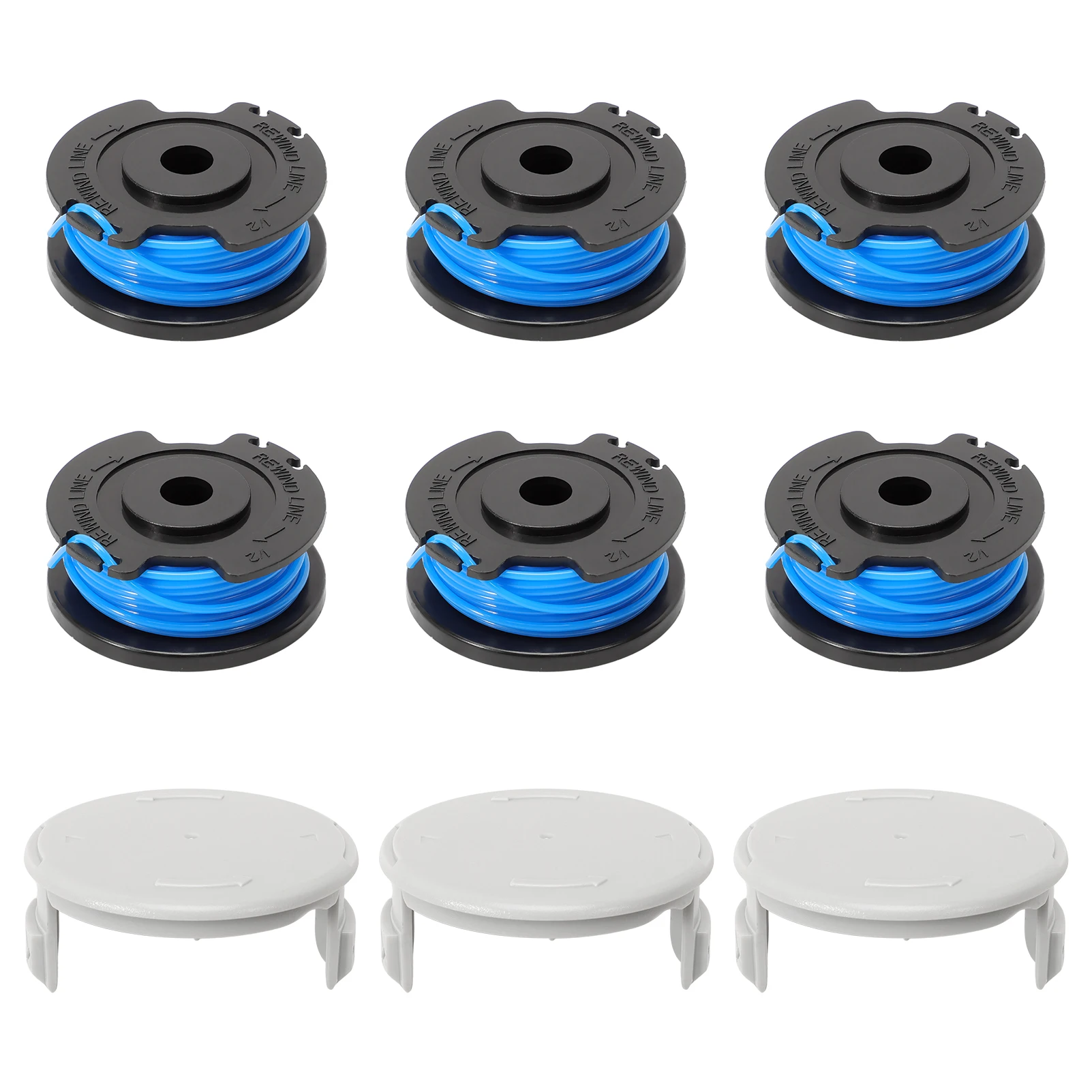 

6 катушек триммера для газонокосилок с 3 крышками катушек 14443120 для Karcher LTR 18-30