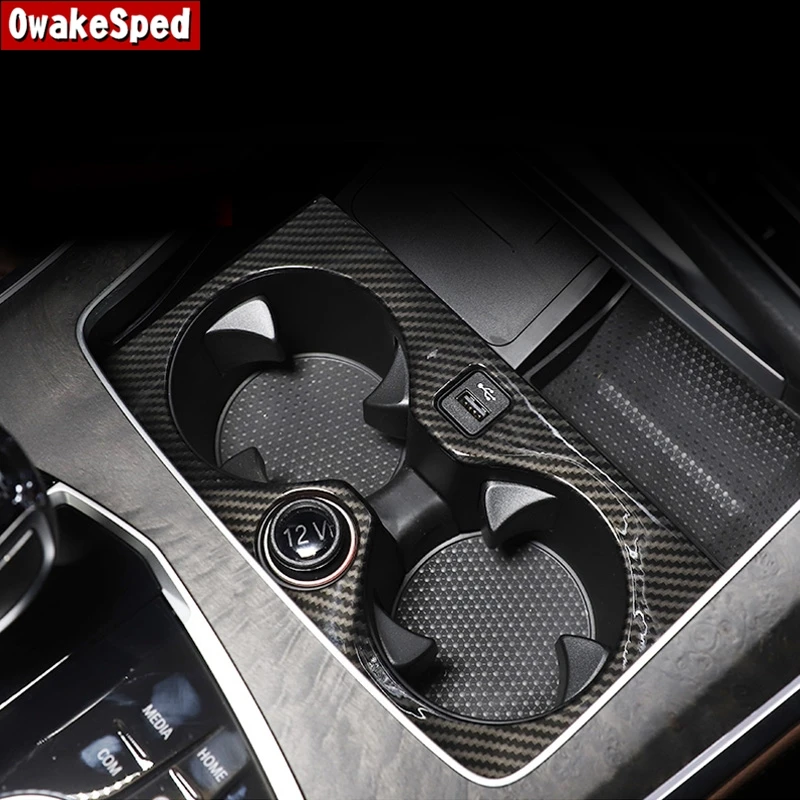 

Car Styling For BMW X5 G05 2019-2021 Center Console Gearshift Water Cup Cover Frame Decoration Sticker Trim Interior Accessories