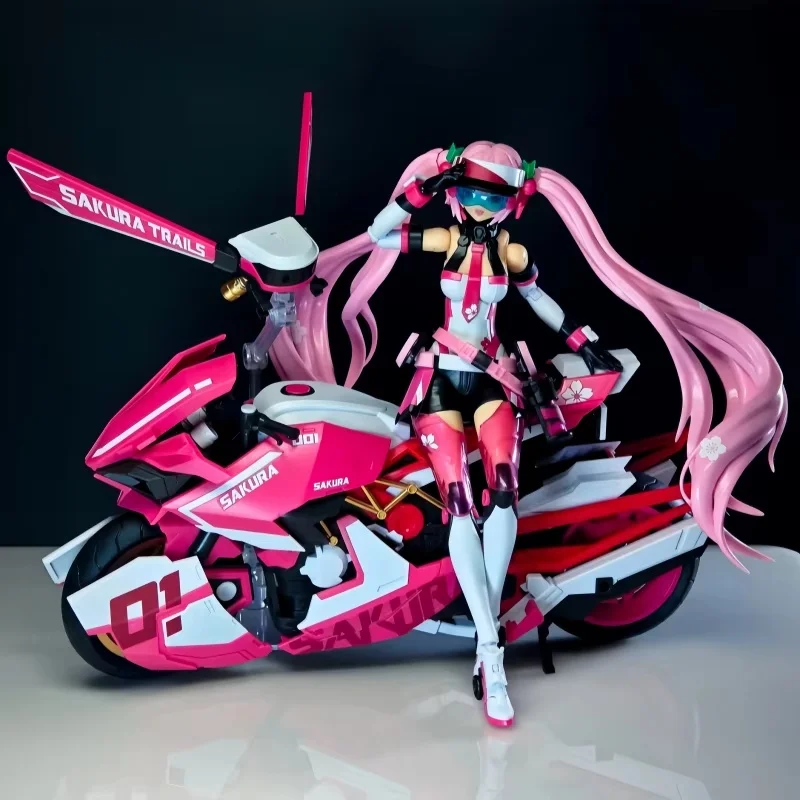 Коллекционная аниме-фигурка Hatsune Miku в розовом мотоциклетном костюме с эффектом Soundburst, подвижная, из ABS и ПВХ, для хобби и коллекционирования (art.: 3920dbb189ed2) - 3920dbb189ed2