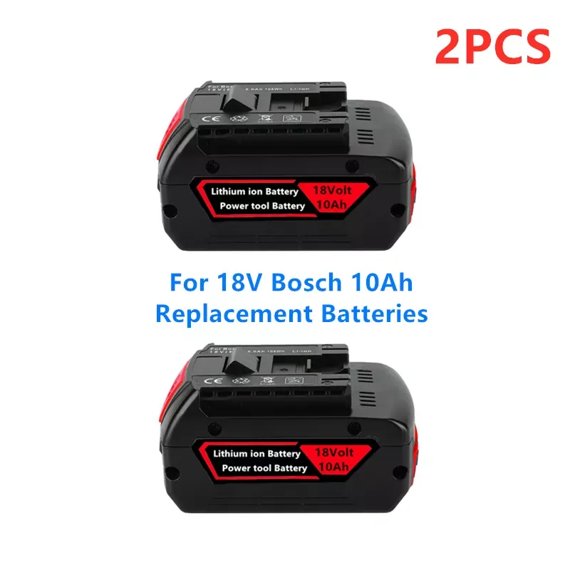

NEW 2PCS 18V 10000mAh Rechargeable for Bosch 18V Battery Backup 10.0Ah Portable Replacement BAT609 BAT609G BAT618 Indicator Ligh