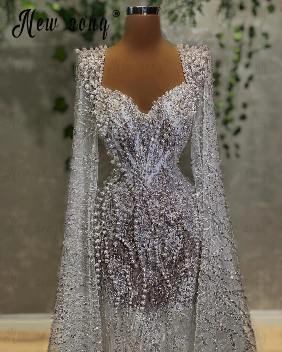 Вечернее платье с длинными рукавами и жемчугом африканские женские свадебные