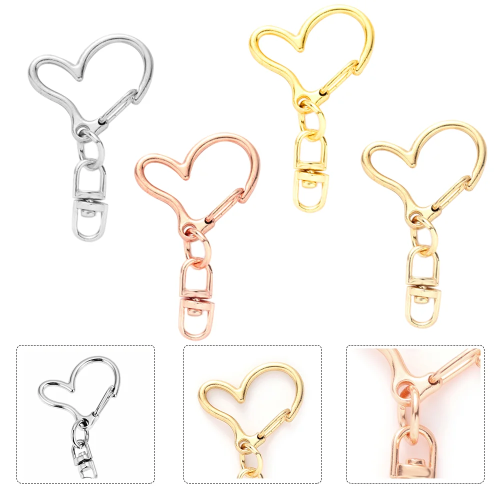 

40 Pcs Snap Ring Keychain Bracelet Kits Diy Jewelry Clamps Jewelry Claw Clasps Heart Lobster Claw Clasp Jewelry Accessories