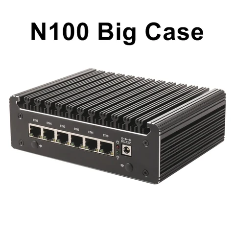 Мини-компьютер без вентилятора, 2,5G, Intel N100, тип C, pfSense, OPNsense, ESXi