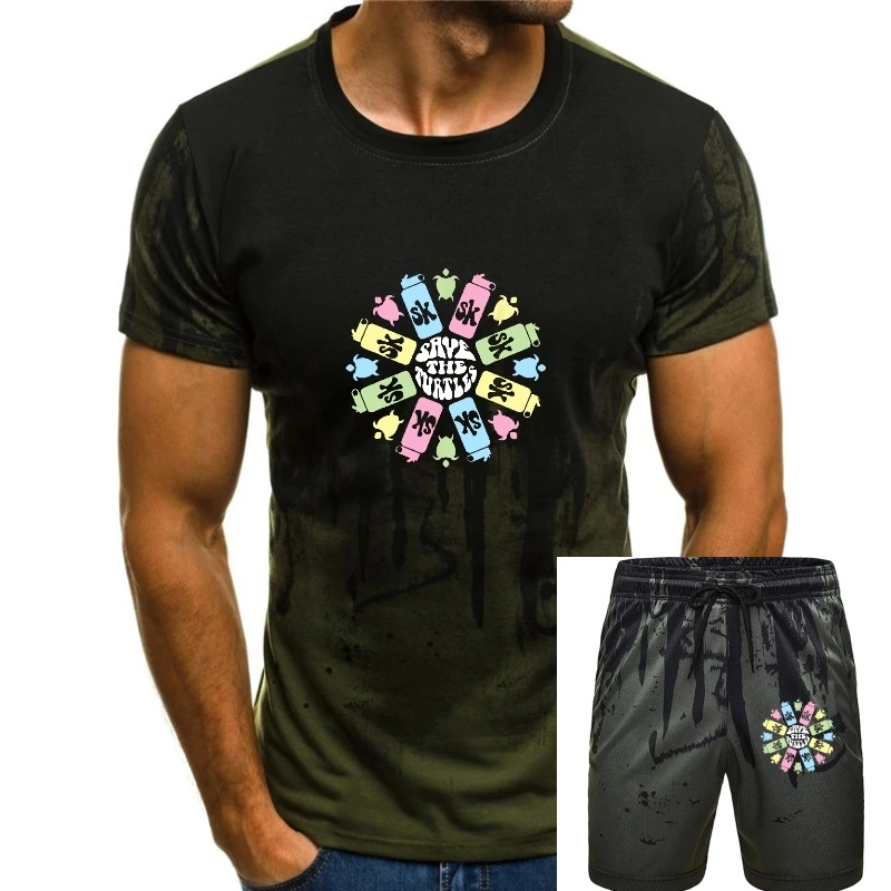 

SKSKSK Save The Turtles Retro T-Shirt Plain Casual T Shirt Cotton Men Tops Tees Casual Harajuku Christmas Tees