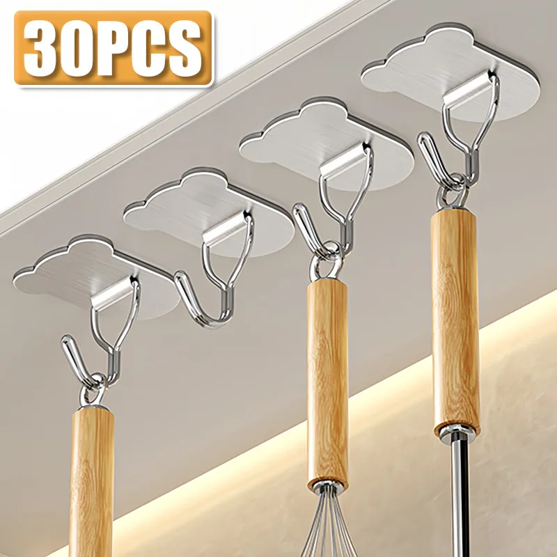 30/2 шт. самоклеящиеся крючки из нержавеющей стали